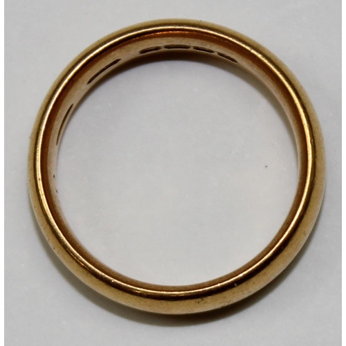 1101 - An antique 22ct gold wedding band ring, Birmingham 1924, approx size O, approx 9.77g gross