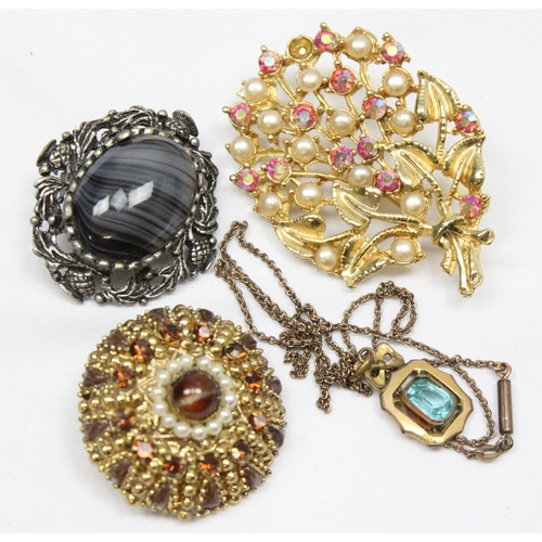 1118 - Qty of assorted mixed costume jewellery etc to inc some silver, vintage broches, cameo etc