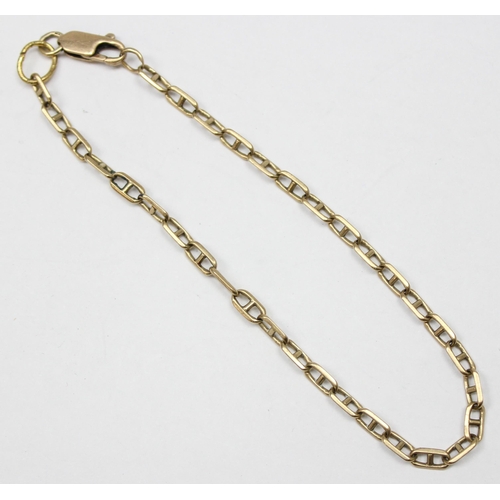 1139 - A vintage 9ct gold marine chain link bracelet, marked and XRF confirmed, approx 20cm long, approx 3.... 