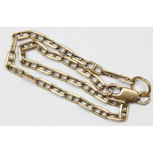 1139 - A vintage 9ct gold marine chain link bracelet, marked and XRF confirmed, approx 20cm long, approx 3.... 