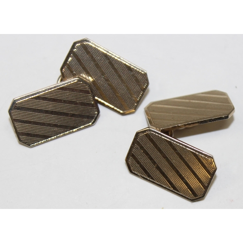 1146 - A pair of boxed silver foxes head cufflinks, a pair of 9ct gold on silver cufflinks and a pair of go... 