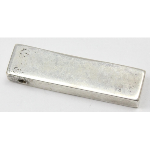 1150 - A vintage hallmarked silver ingot, Sheffield 1977, with pierced hole for chain mount, approx 21.37g ... 