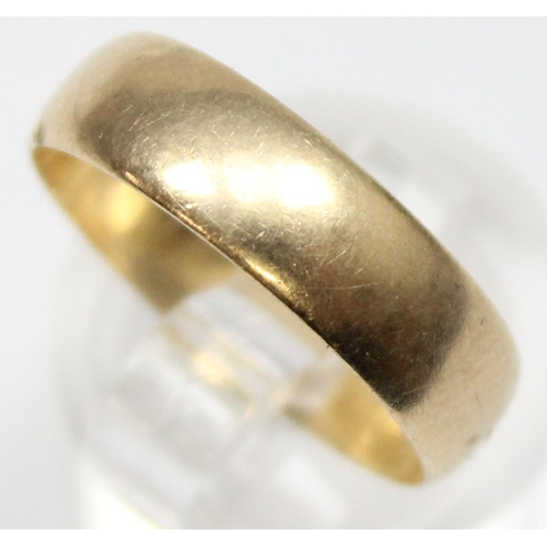 1175 - 9ct gold plain band ring, marked and XRF confirmed, approx size P, approx 2.41g gross