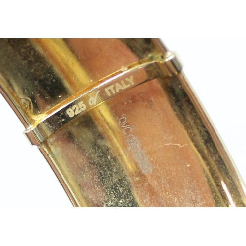 1180 - A vintage Italian silver gilt plain bangle, marked and XRF confirmed, approx 70mm interior diameter