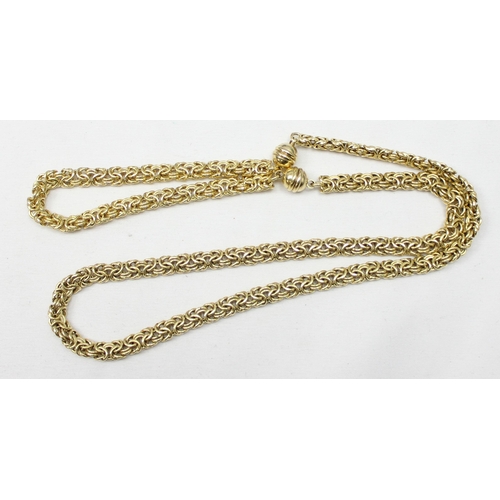 1181 - A vintage silver gilt Byzantine matching necklace and bracelet set with magnetic clasps, marked and ... 