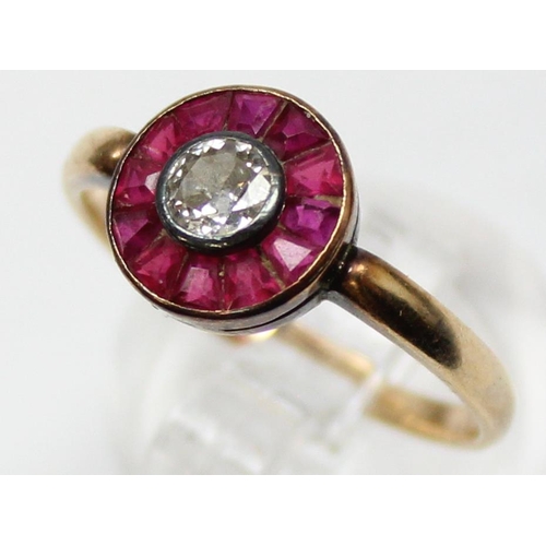 1190 - A rare antique diamond and ruby 