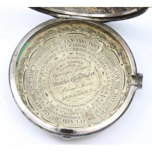 1302 - A William IV period silver pair cased fusee pocket watch, hallmarked for London 1830, the movement m... 