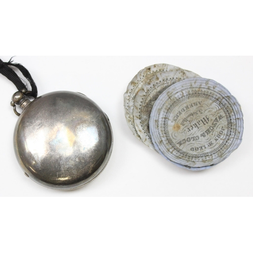 1302 - A William IV period silver pair cased fusee pocket watch, hallmarked for London 1830, the movement m... 