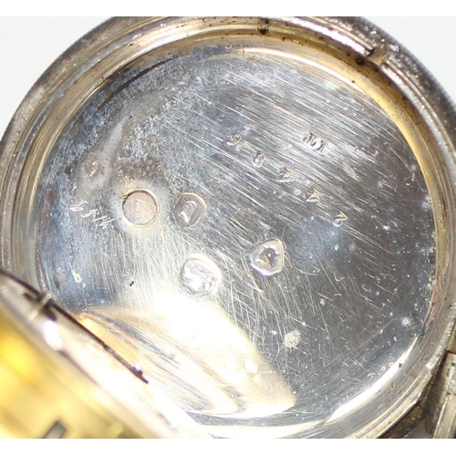 1303 - An antique silver cased fusee pocket watch, marked for London 1859, the fusee movement marked for Ja... 