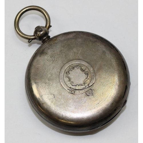 1303 - An antique silver cased fusee pocket watch, marked for London 1859, the fusee movement marked for Ja... 