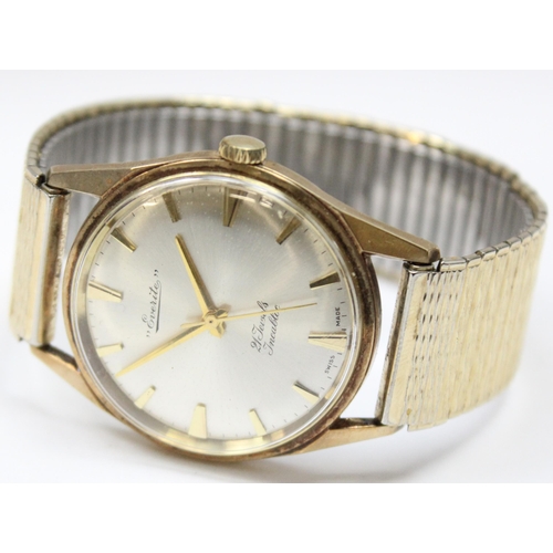 1304 - A vintage Swiss 9ct gold cased Everite 21 jewel wristwatch with mechanical movement and expanding go... 