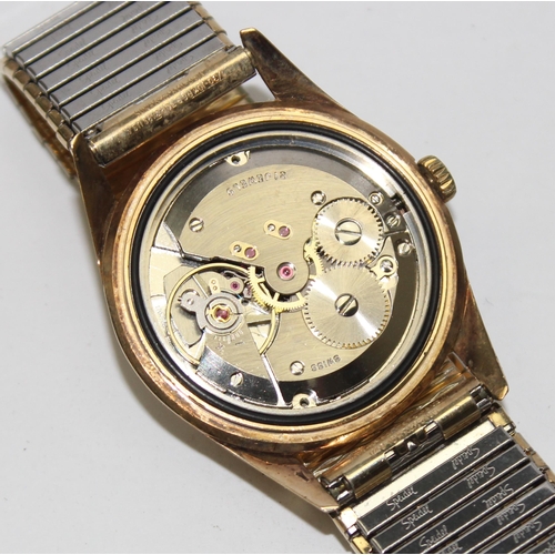 1304 - A vintage Swiss 9ct gold cased Everite 21 jewel wristwatch with mechanical movement and expanding go... 