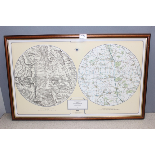 459 - Ordnance Survey map centred on South Witham Grantham with makers label to reverse and an antique sty... 