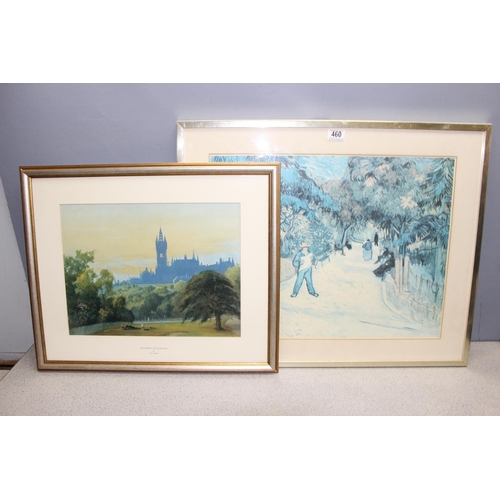 460 - University of Glasgow print by Tom Campbell and a Van Gogh print