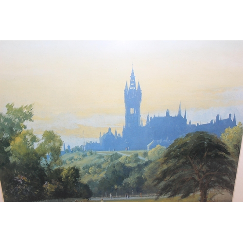 460 - University of Glasgow print by Tom Campbell and a Van Gogh print