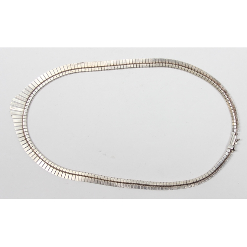 1120U - A retro 925 silver textured Cleopatra necklace, marked and XRF confirmed, approx 43cm long, approx 2... 