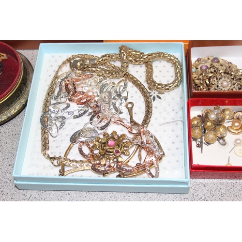 1120Z - A large qty of assorted costume jewellery to inc some boxed items and a number of vintage cat relate... 