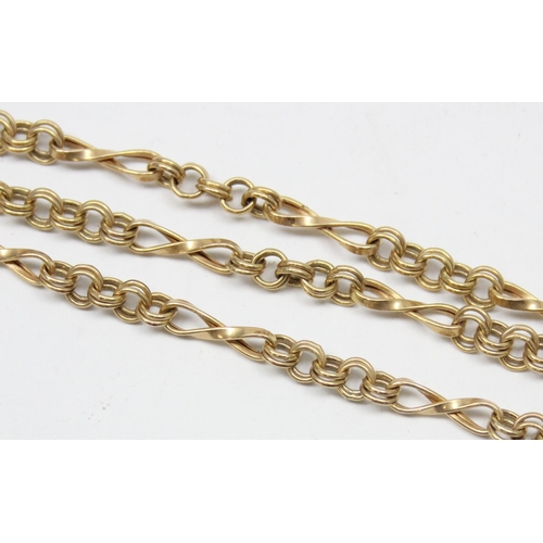 1120M - A vintage 9ct gold infinity link necklace, marked and XRF confirmed, approx 47cm long, approx 5.06g ... 