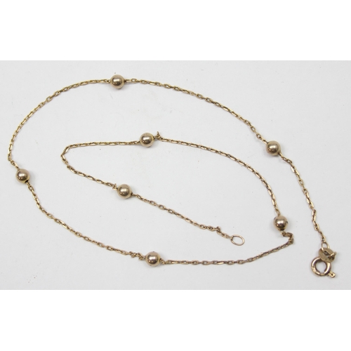 1120O - A fine 9ct gold Saturn link chain necklace, approx 39cm long, approx 2.56g gross