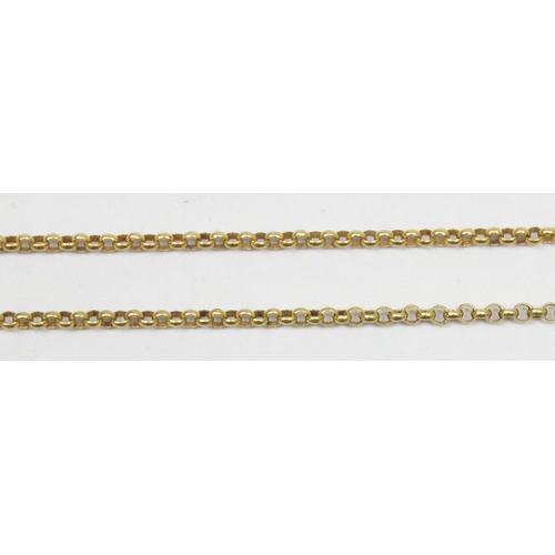 1120P - A vintage fine link 9ct gold belcher or rolo chain necklace, marked and XRF confirmed, approx 45cm l... 