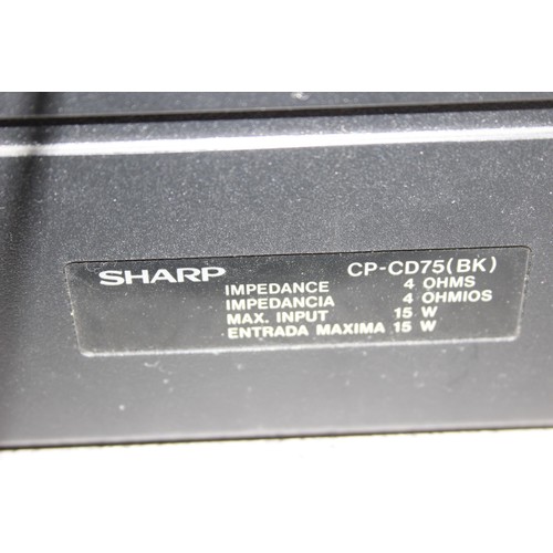 771 - Vintage Sharp double cassette portable stereo, model No: GX-CD75E (BK)