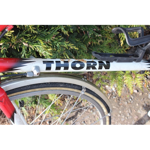 713 - Rare Thorn Audax limited edition touring or racing bicycle with Shimano Deore LX group set and leath... 