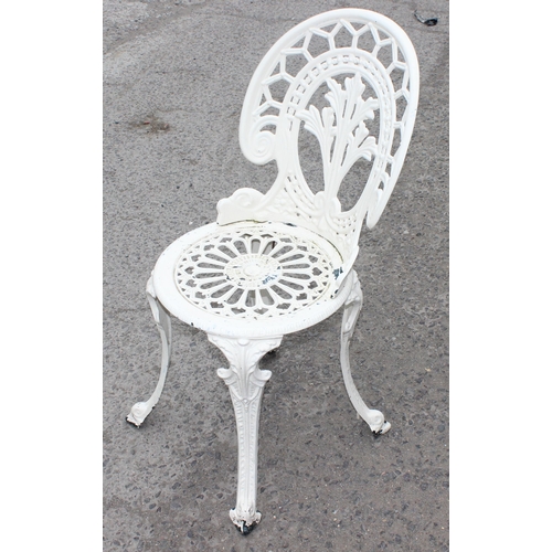 359 - Cream painted antique style aluminium bistro set