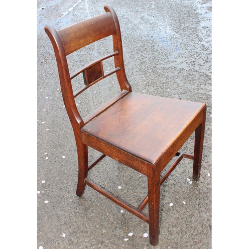 153 - Set of 5 early Victorian Suffolk backed mahogany dining chairs & an aesthetic period ebonised elbow ... 