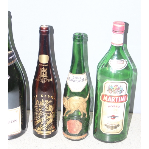 1869 - Qty of vintage empty alcohol bottles incl Moet & Chandon, 3ltr Courvoisier Cognac etc