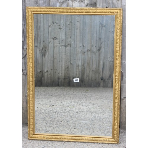 483 - A vintage gilt wooden framed mirror, approx 97cm x 67cm