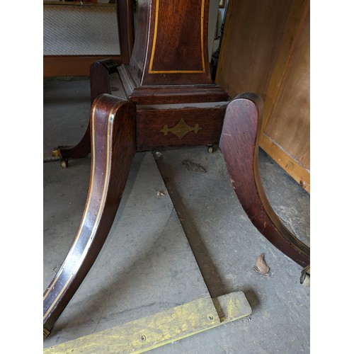 170 - An antique mahogany card table with fold over top, baize lined interior and  games, approx 90cm wide... 