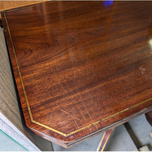 170 - An antique mahogany card table with fold over top, baize lined interior and  games, approx 90cm wide... 