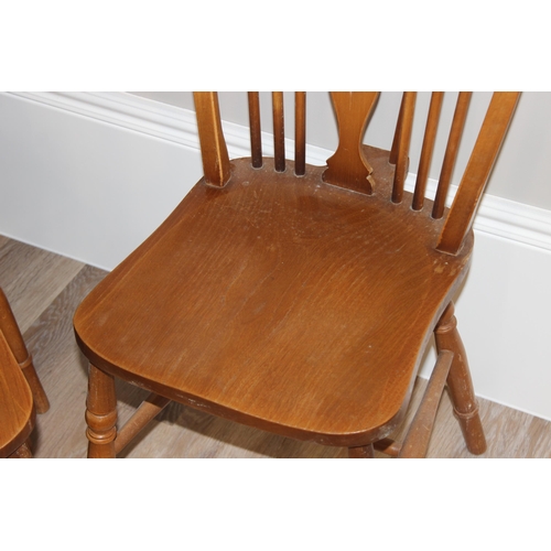 48 - A set of 6 vintage wheelback kitchen chairs with elm seats