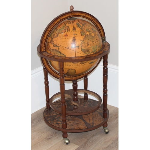 52 - Retro globe drinks cabinet, approx 49cm wide x 49cm deep x 96cm tall