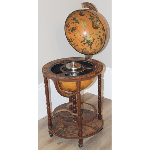 52 - Retro globe drinks cabinet, approx 49cm wide x 49cm deep x 96cm tall