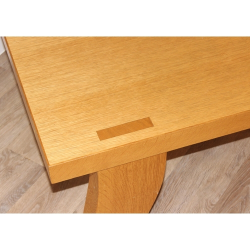 85 - Philippe Hurel, a superb quality Brutalist light oak coffee table with 4 legs, stamped to underside,... 