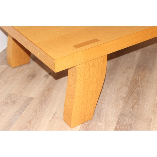 85 - Philippe Hurel, a superb quality Brutalist light oak coffee table with 4 legs, stamped to underside,... 