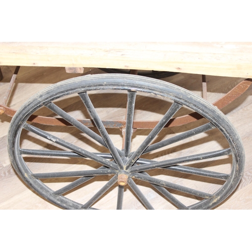 104 - A vintage flower or fruit seller's hand cart, approx 145cm wide x 81cm deep x 70cm tall