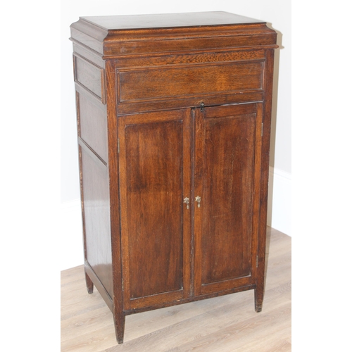 12 - A vintage converted tall cabinet, likely a gramophone cabinet, approx 73cm wide x 51cm deep x 132cm ... 