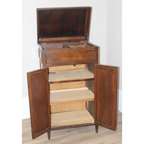 12 - A vintage converted tall cabinet, likely a gramophone cabinet, approx 73cm wide x 51cm deep x 132cm ... 