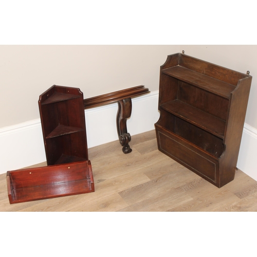 77 - 4 items of small furniture, to inc a small wall mounted console table and various shelves and racks,... 