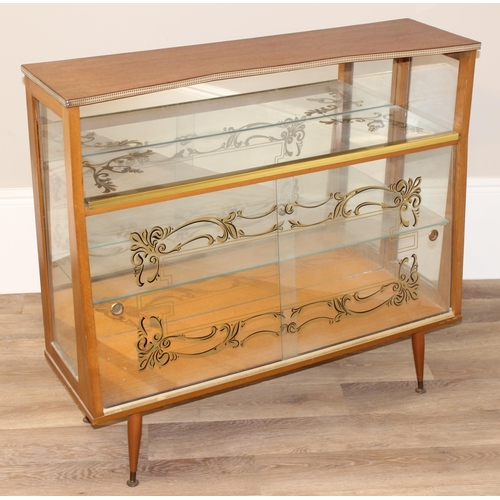 15 - A retro 1950's drinks cabinet with gilt painted details, approx 104cm wide x 29cm deep x 94cm tall