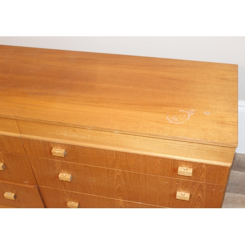 23 - A retro Remploy 6 drawer sideboard or chest of drawers, approx 150cm wide x 45cm deep x 68cm tall