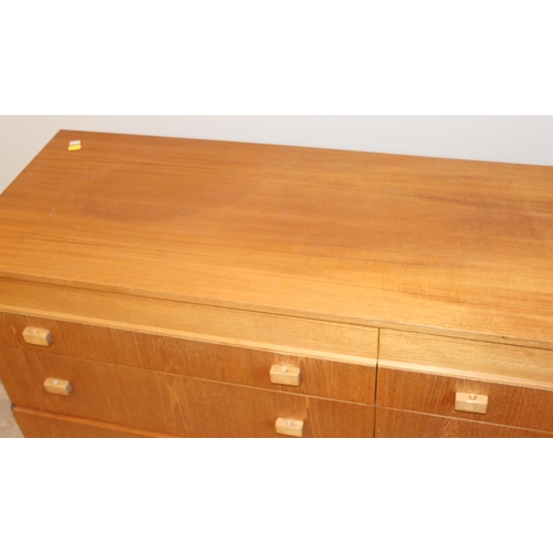 23 - A retro Remploy 6 drawer sideboard or chest of drawers, approx 150cm wide x 45cm deep x 68cm tall