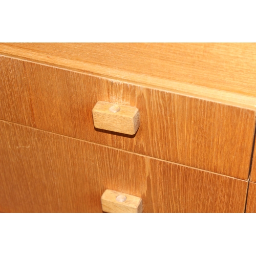 23 - A retro Remploy 6 drawer sideboard or chest of drawers, approx 150cm wide x 45cm deep x 68cm tall