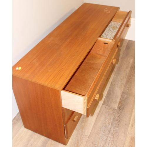 23 - A retro Remploy 6 drawer sideboard or chest of drawers, approx 150cm wide x 45cm deep x 68cm tall