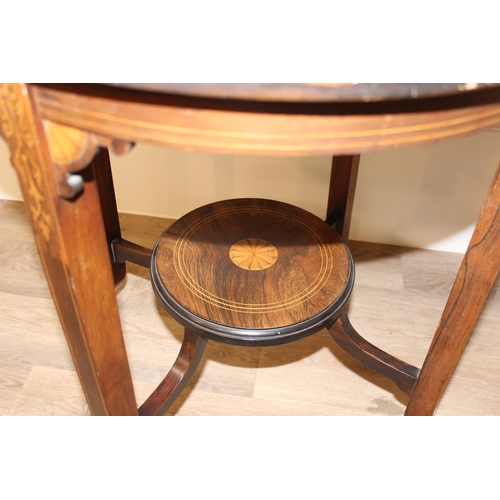 88 - An Edwardian Sheraton Revival circular topped mahogany side table, approx 60cm wide x 60cm deep x 71... 