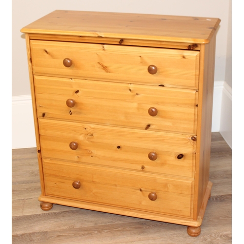 40 - A modern pine 4 drawer chest of drawers, approx 85cm wide x 40cm deep x 98cm tall