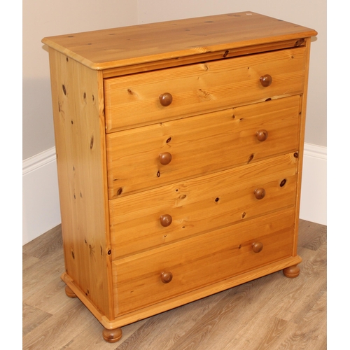 40 - A modern pine 4 drawer chest of drawers, approx 85cm wide x 40cm deep x 98cm tall