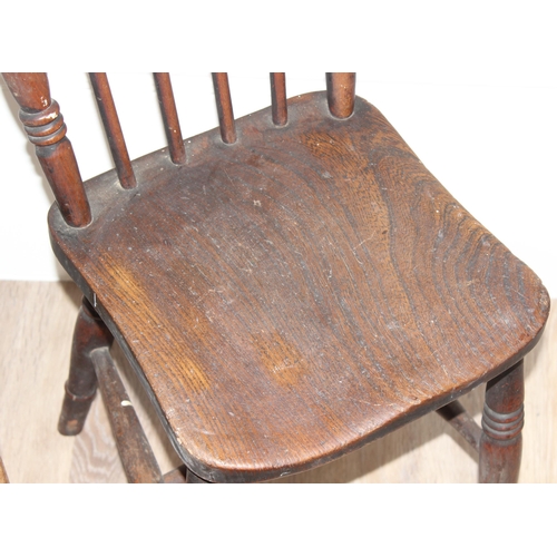 60 - 3 assorted vintage Elm seated chairs